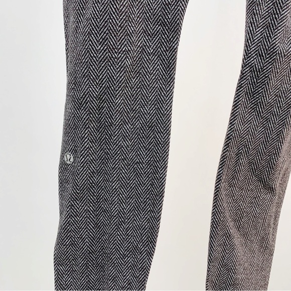 Lululemon Wunder Under Giant Herringbone Black Heathered Black Quilt Leggings 6 - Picture 5 of 8